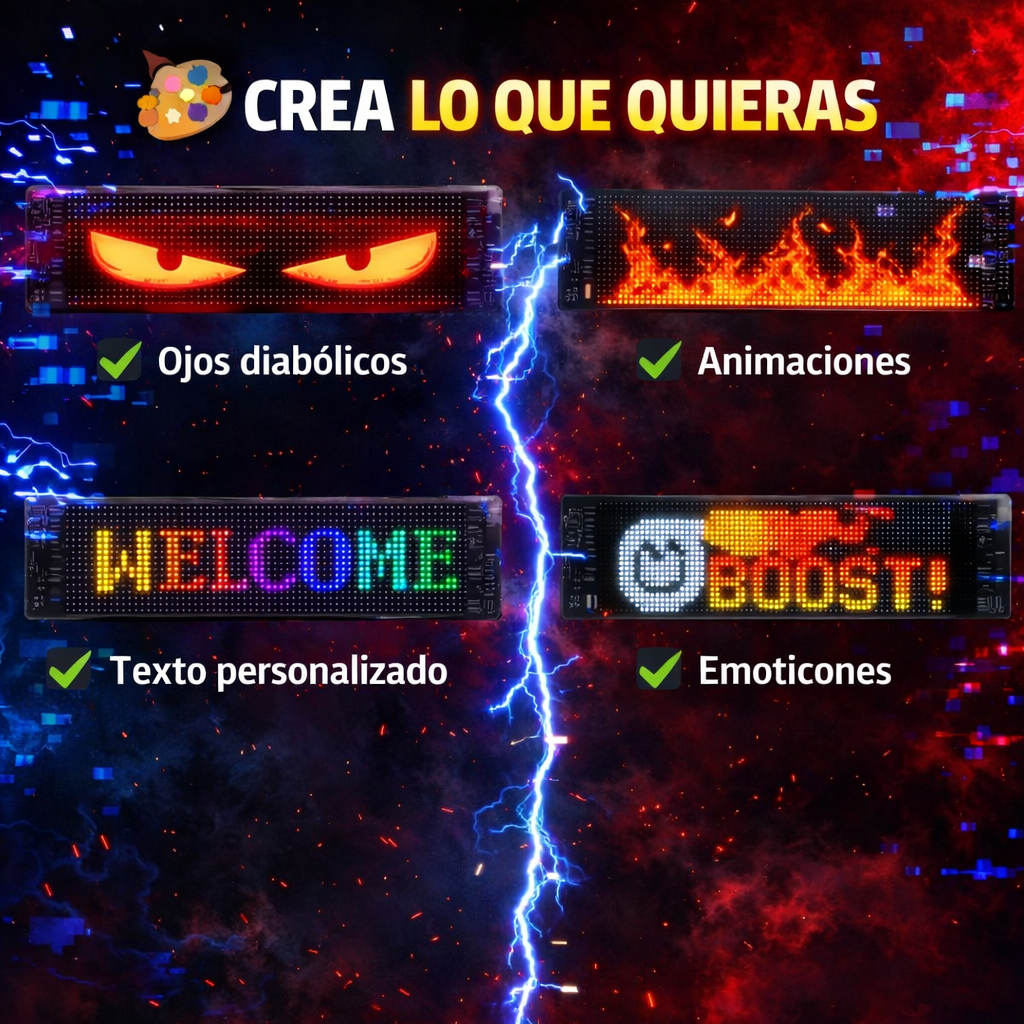 🔥 Pantalla LED para Parabrisas – Dale mirada agresiva a tu carro