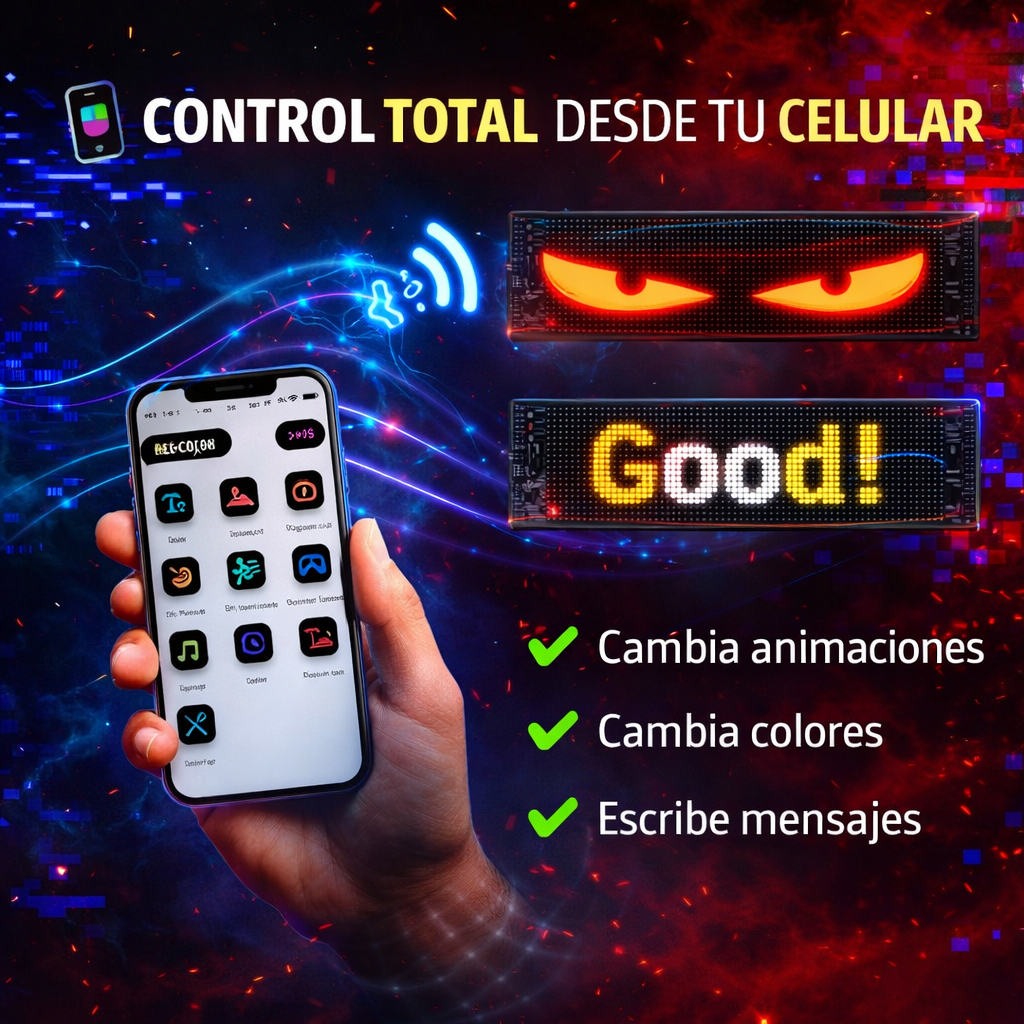 🔥 Pantalla LED para Parabrisas – Dale mirada agresiva a tu carro