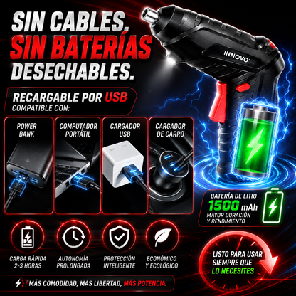 Atornilla en segundos, sin esfuerzo.