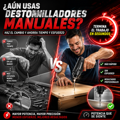 Atornilla en segundos, sin esfuerzo.