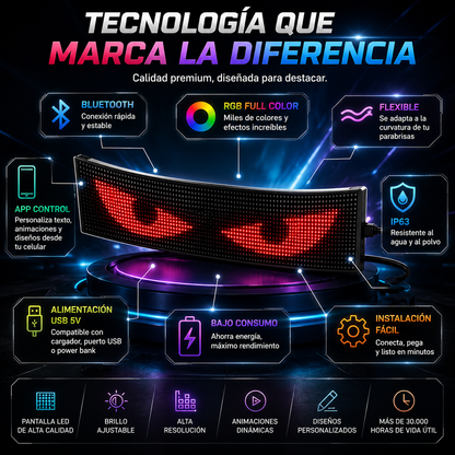 Dale vida a tu vehículo con una pantalla LED inteligente.