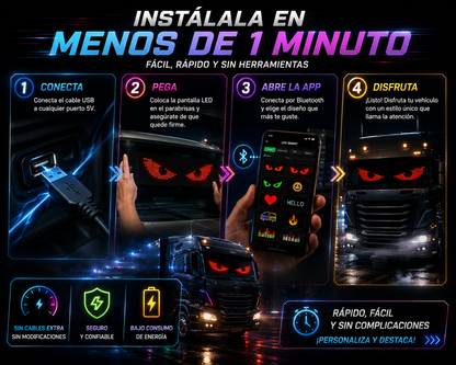 Dale vida a tu vehículo con una pantalla LED inteligente.