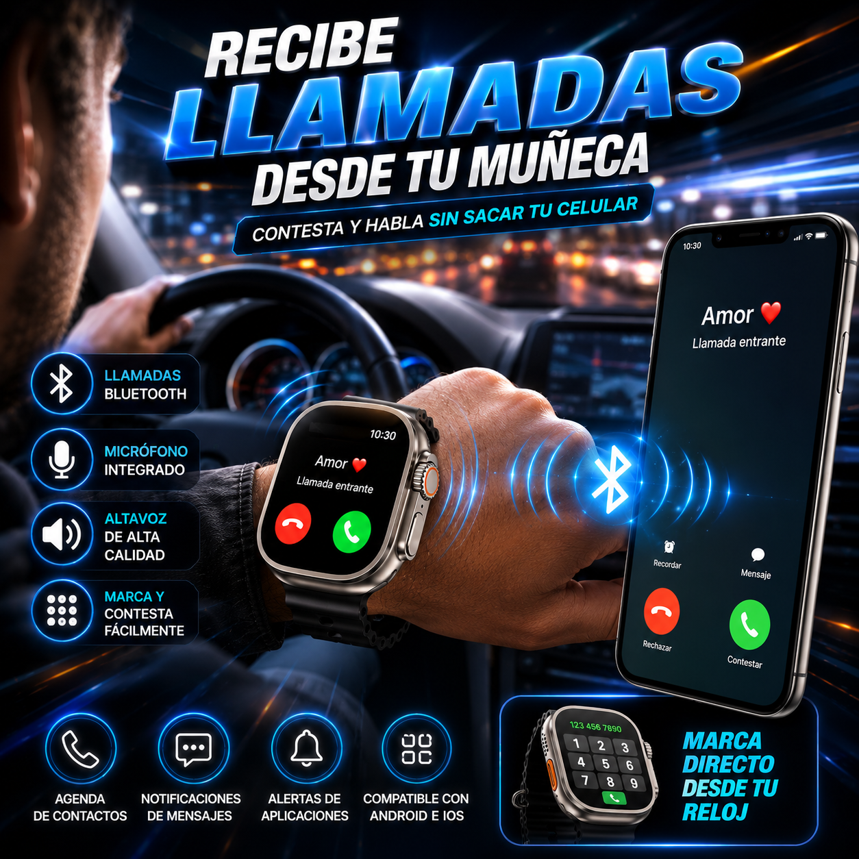 Smartwatch + Audífonos + Power Bank ¡Todo Incluido!