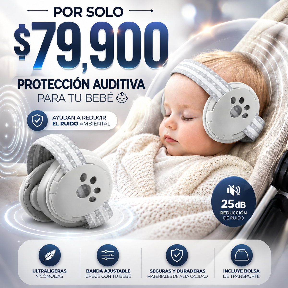 Orejeras Cancelacion De Ruido Para Bebe