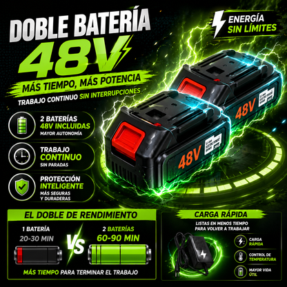 Oferta Limitada: Guadaña Eléctrica 48V con Doble Batería