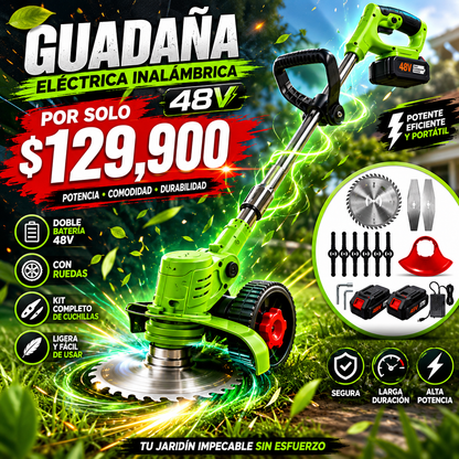 Oferta Limitada: Guadaña Eléctrica 48V con Doble Batería