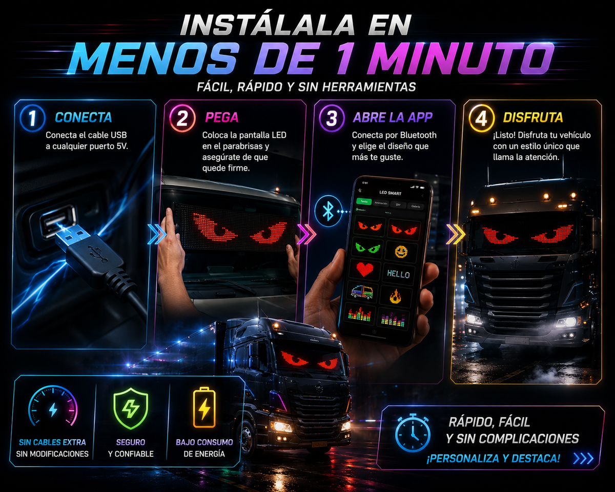 Pasos de instalación y configuración de la pantalla LED
